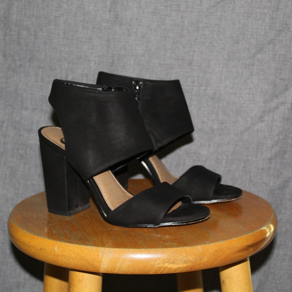Black block heels